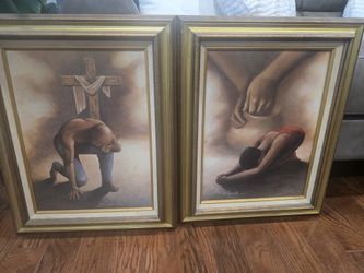 Framed Christian Wall Art Set – Prayer & Faith (2 Pieces)