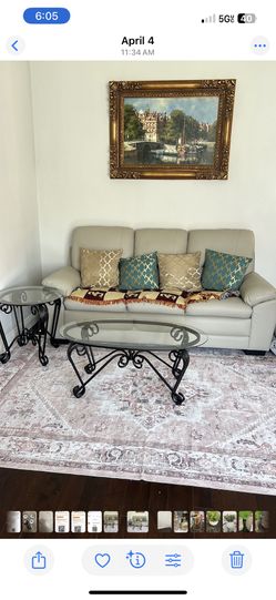Beige Faux leather Sofa