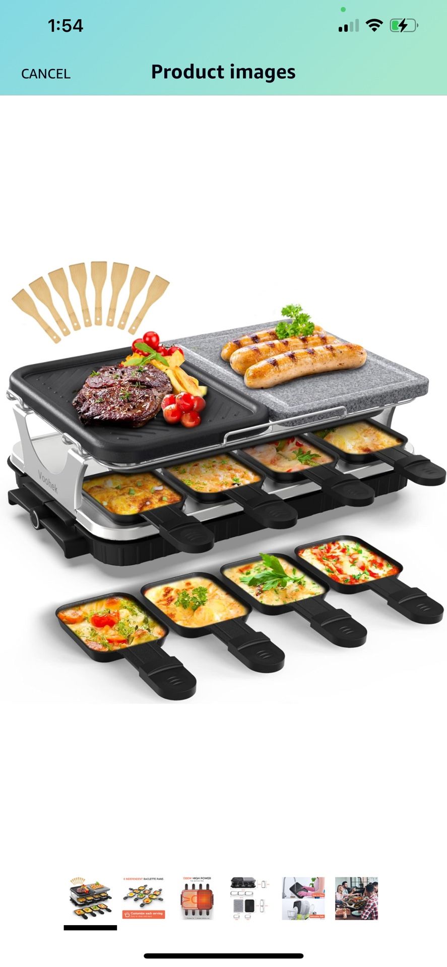 Voohek Korean BBQ Grill Raclette Table Grill Hibachi Electric Indoor Grill 2 in 1 Non-stick Grilling Plate and Natural Cooking Stone Adjustable Temper