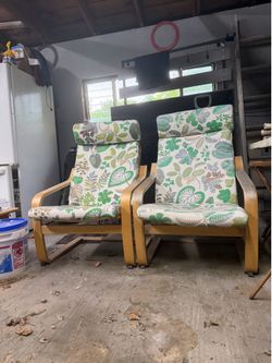 Floral armchairs