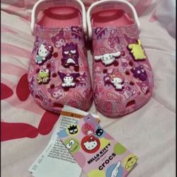 -Kids Crocs Hello Kitty Theme - Pink Crocs 
