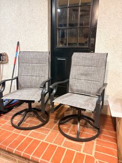 Patio Swivel Chairs Set of 2, Outdoor Rocking Dining Chairs with High Back