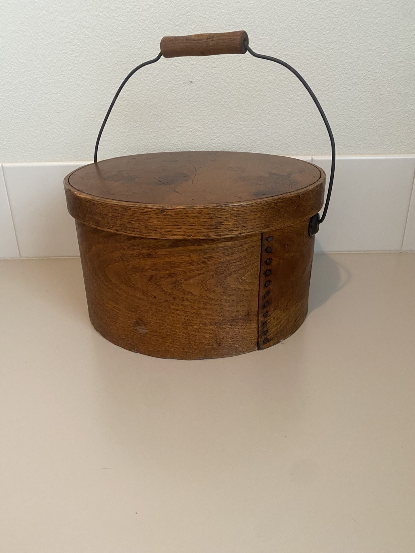 Antique Bentwood Hat Box
