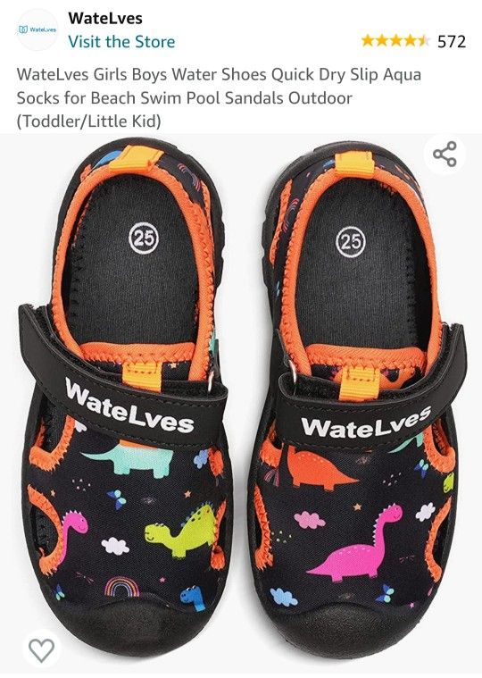 New In Package.  Watelves Water Shoes Size 23 ( 6 1/2). See Photos.  Cash Pickup Only 