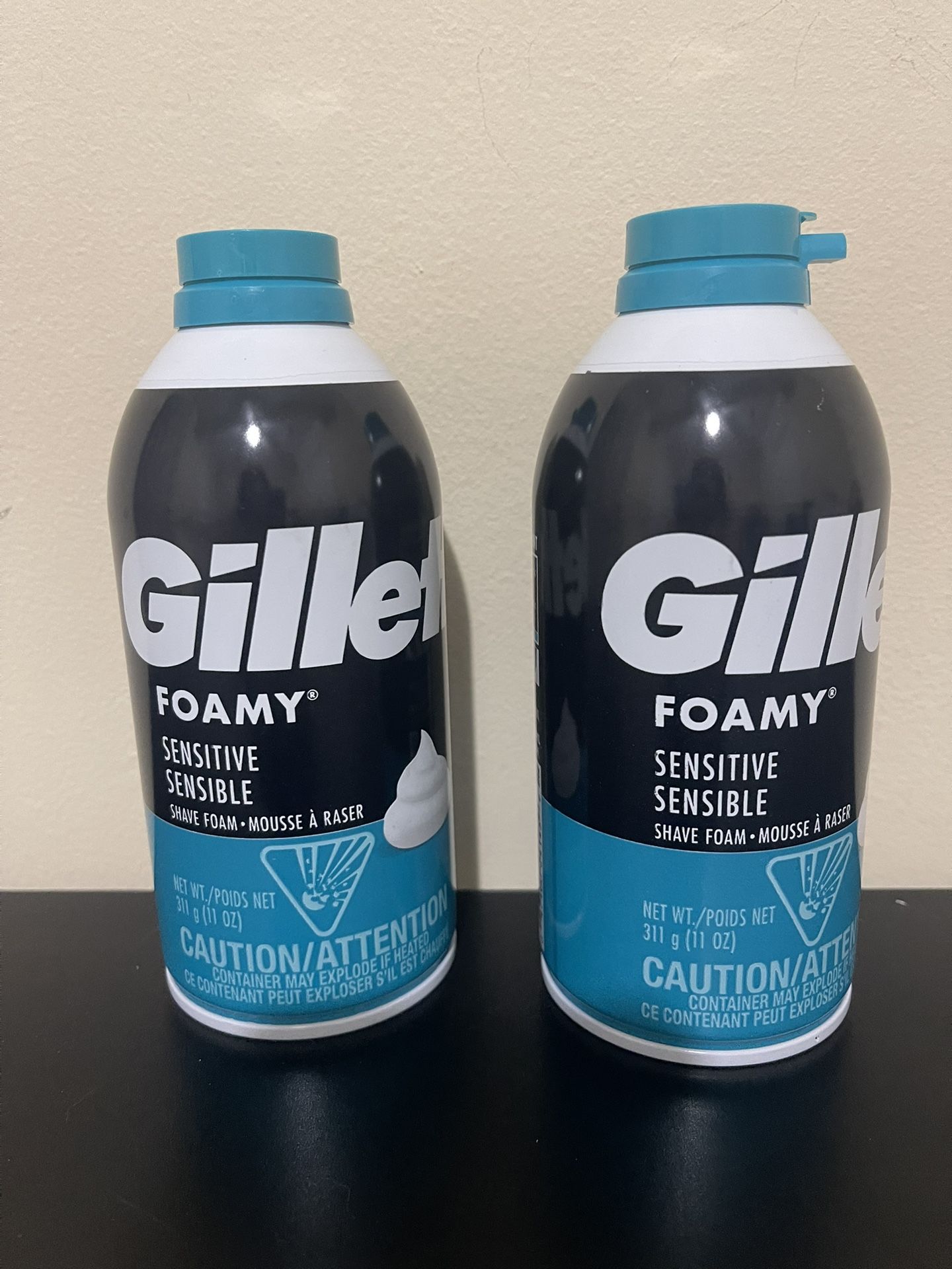2Pack Gillette Foamy Sensitive Shave Foam for Men, Sensitive Skin, 11 oz