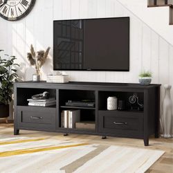 Modern 70.08 Inch TV Stand with 2 Drawers & 4 Storage Compartments – Fireplace Not Included