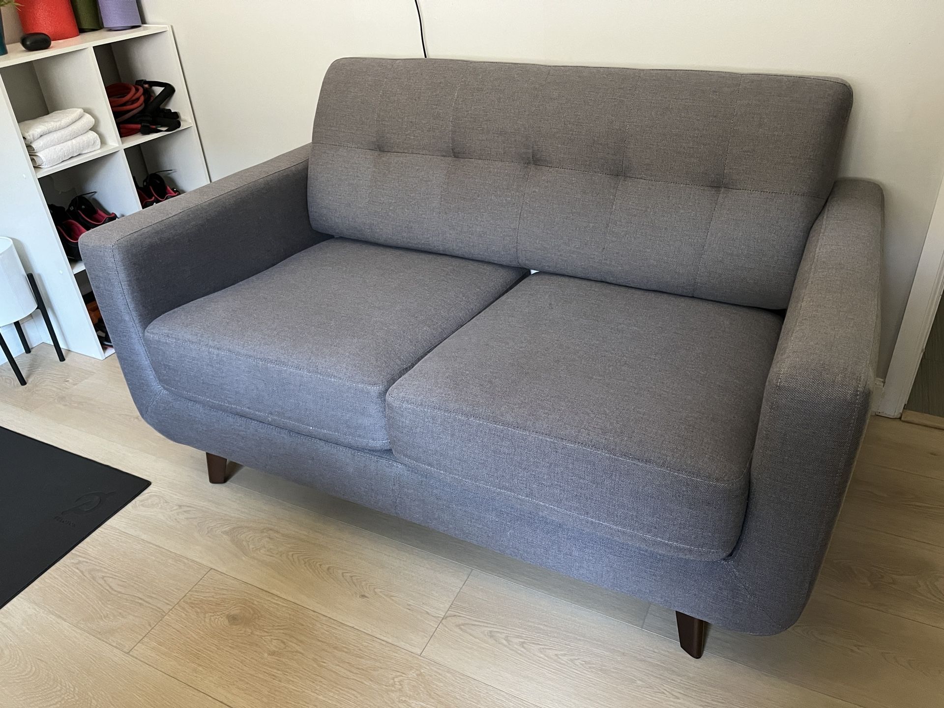 Living Spaces Allie Sleeper Sofa Mid Century Modern Convertible Loveseat