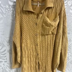Women Free People Cable Knit Cardigan