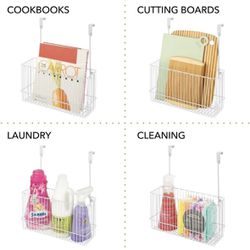 NEW Metal Over Cabinet Kitchen Storage Organizer Holder or Basket - Hang Over Cabinet Doors in Kitchen/Pantry 