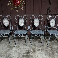 4 Iron Patio Chairs