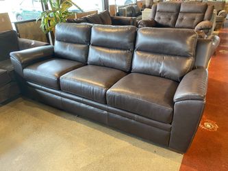 LA-Z-BOY Dark Brown Leather Couch