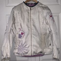 Joe Rocket Womens Mesh Textile Motorcycle Jacket White & Pink Size SMALL 