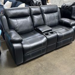 $999 Black Reclining Love Seat With Cup Holders And Storage 