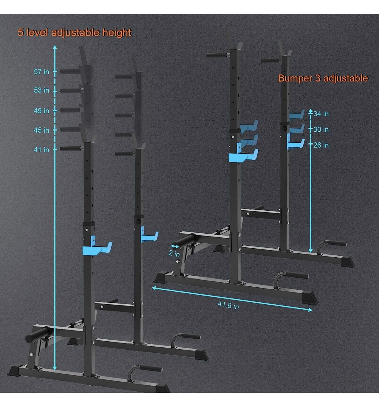 FITNESS Squat Rack, Barbell Rack, Bench Press Rack Push Up （plates and barbell not include ） for
