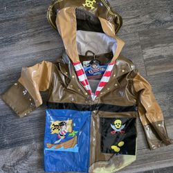 Kidorable Pirate Raincoat Jacket With Hood Unisex Size 4 / 5