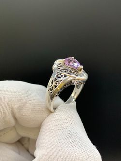 PURPLE STONE SILVER RING #34450