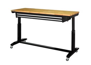 Sturdy standing workbench table with two drawers