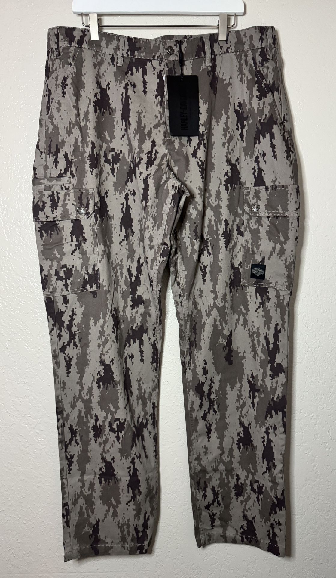 NWT Harley Davidson Men's Trooper Cargo Pants Straight Fit Digi Camo 38x34
