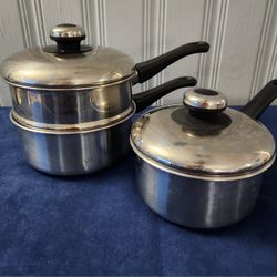 Stainless Steel  1 Steamer Pot Set + 1 Quart Sausepan 