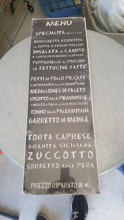 Decoration Italian Menu board sign