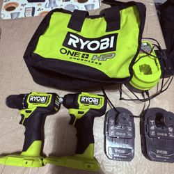 RYOBI Drill Brushless Charger Two Battery And Bag