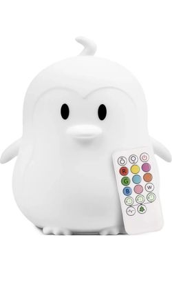 Lumipets Penguin, Kids Night Light, Silicone Nursery Light for Baby and Toddler.