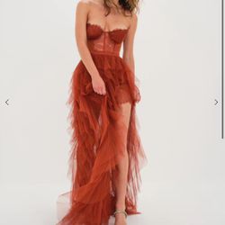 For Love And Lemons Red Holiday Bustier Dress