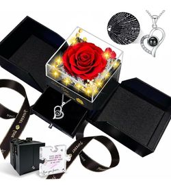 Preserved Rose Gift Box with Necklace