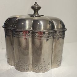 Vintage Disinter Silver Plated Lined Jewelry Box 