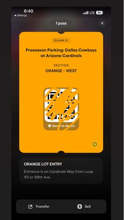 Cardinals vs cowboys parking pass