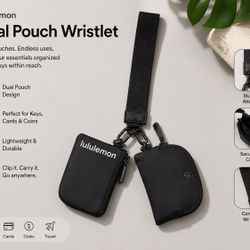Lululemon Dual Pouch Wristlet Black – Everyday Essentials Wallet Keychain