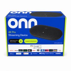ONN 4K Pro Streaming Device, Google TV with Gemini (NEW 2026 Model) - Ultra-fast