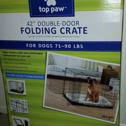 Top Paw Large Double Door dog Crate 42x29x30 