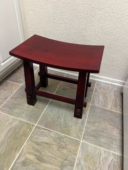 Red Wood Small Bench Stool