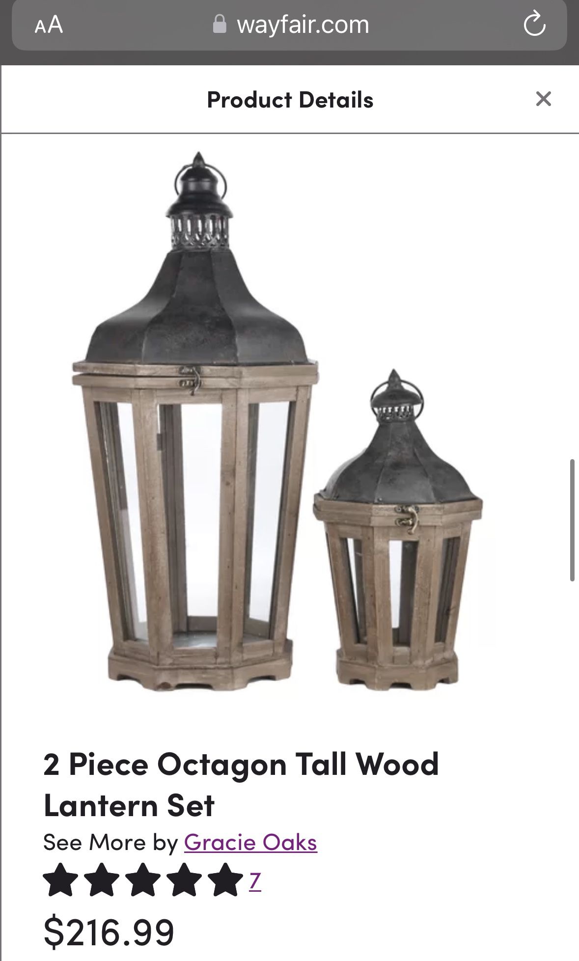 Large Wooden Lanterns (set Of 5) 