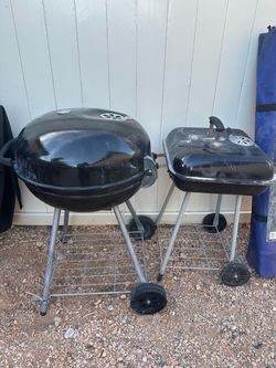 2 Charcoal BBQ Grills – Mr. Bar-B-Q 23-Inch & Portable Grill – Bundle