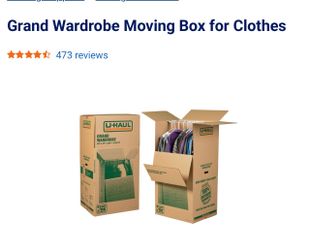 Large U-Haul and Bankers wardrobe moving Boxes