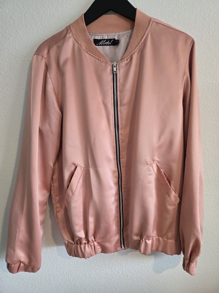 Womens Pink Bomber Jacket XS