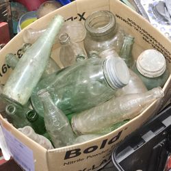 Vintage Glass Bottles $25