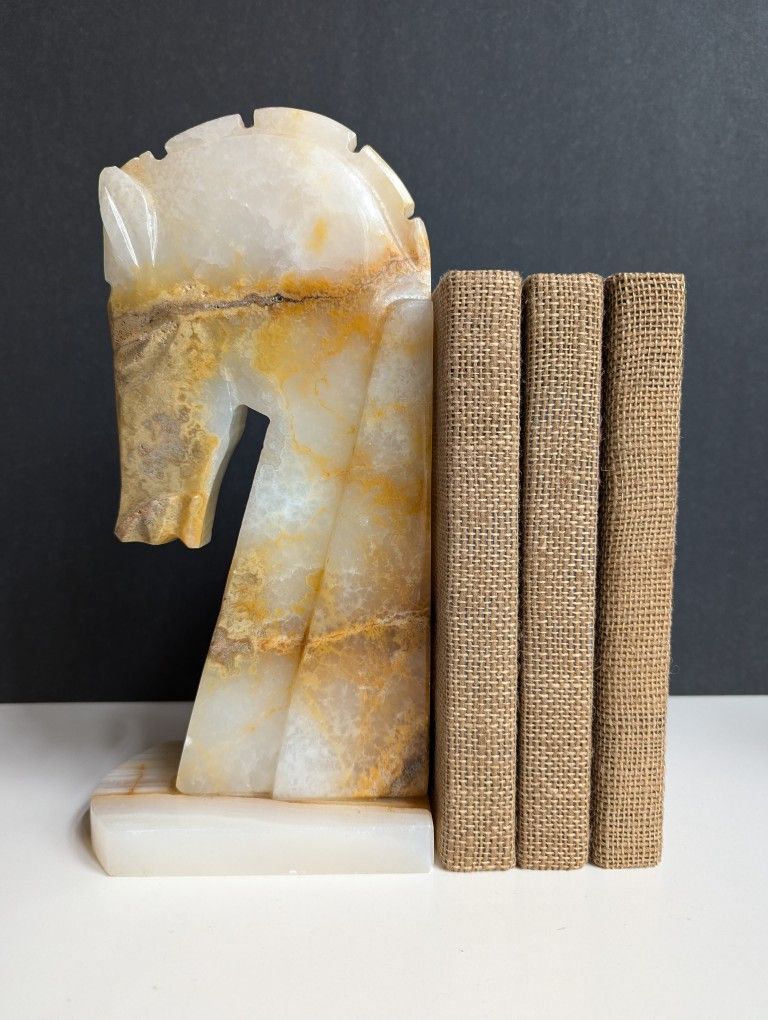 Onyx Trojan Horse Head Sculpture Figurine Bookend,New Products : American Fashion Style Bags On Sale