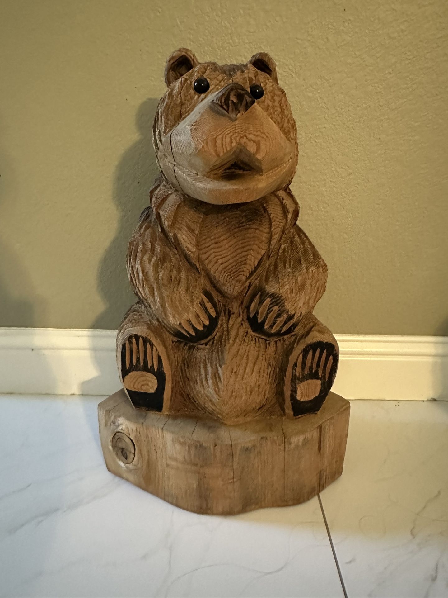 Wood Carved Bear Statue