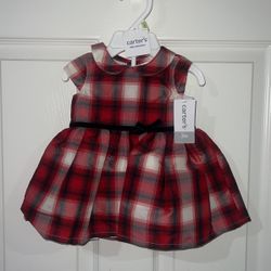 Brand New Carters Red Plaid Dress Size 3months