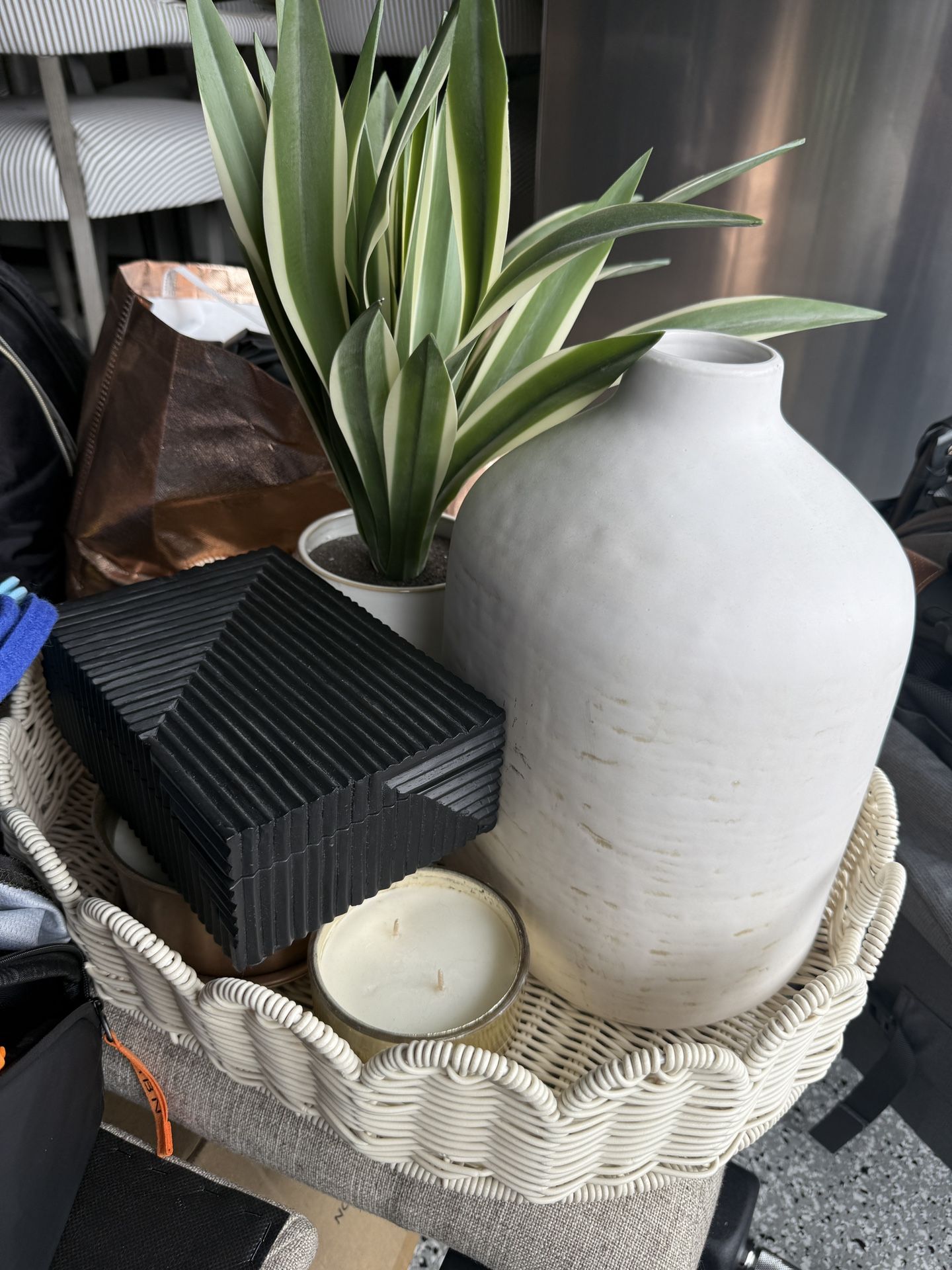 Candles, Basket, Fake Plant, And House Decorations