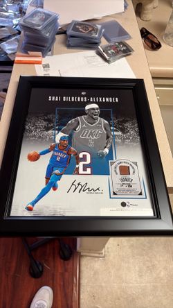 2026 Game Used Basketball Shai Gilgeous-Alexander Framed Basketball OKC SSP #57/250!