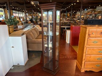 Illuminated Slim 4-Tier Glass Curio Cabinet
