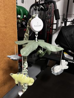 Peanutshell Crib Mobile for Boys or Girls - Grey and Green Camo - Dino Baby