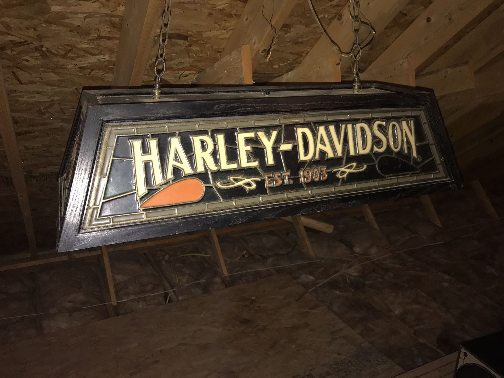 Harley Davidson Stained Glass pool Table light for Sale in Angier, NC -
