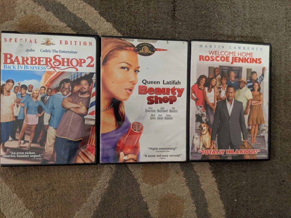 3 DVDs Barber Shop 2, Beauty Shop and Welcome Home Roscoe Jenkins
