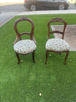 Antique Vintage-Style Accent Chairs (2)