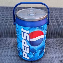 Vintage PEPSI can 20" tall upright insulated plastic cooler 5.5 gallon ice chest with carry handle